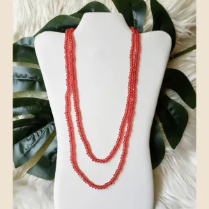Vintage - Red Beaded Necklace