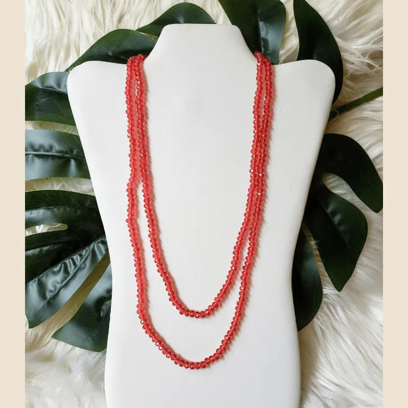 Vintage - Red Beaded Necklace
