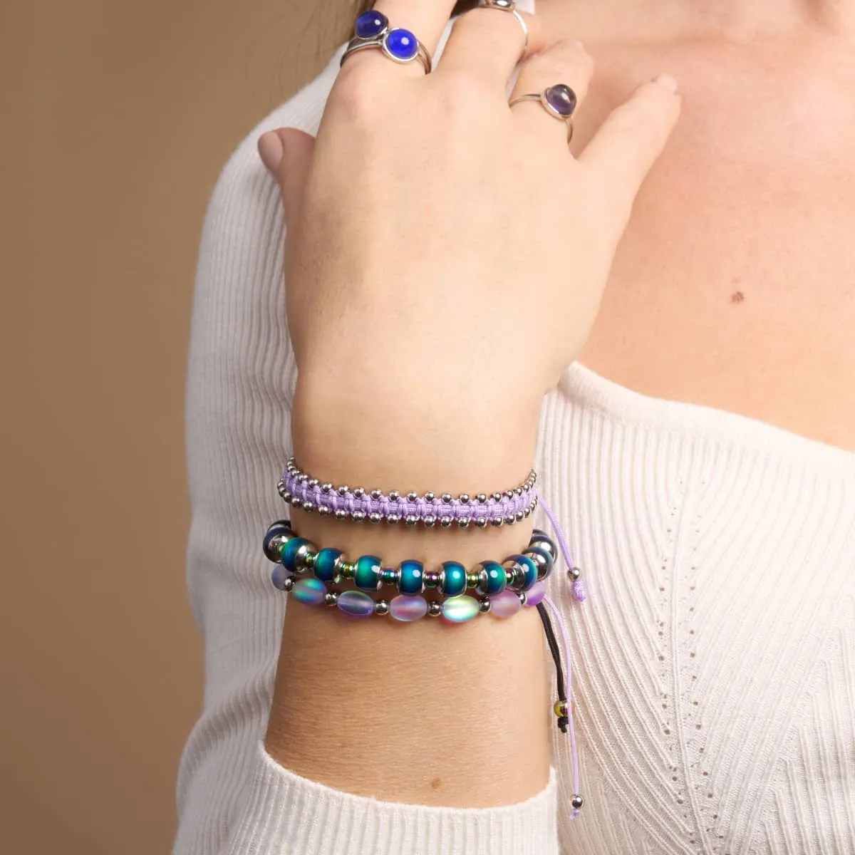 Violet Lightning | Mermaid Glass Ocean Egg Bracelet