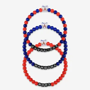 Virginia Cavaliers 3 Pack Beaded Friendship Bracelet