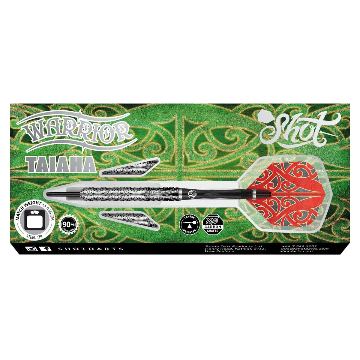 Warrior Taiaha Steel Tip Dart Set-90% Tungsten Barrels