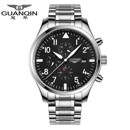 Watches Men GUANQIN Army Watches Full Steel Sport Military Men Wristwatch Black Automatic Mechanical Movement Luxury Brand