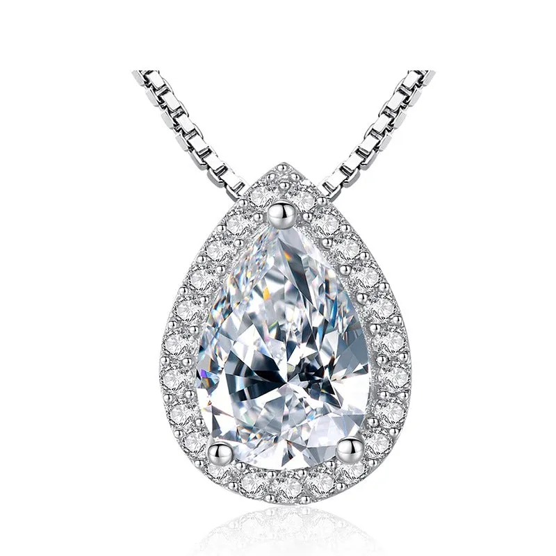 Water Drop Pendant Necklace For Women Wedding Jewelry