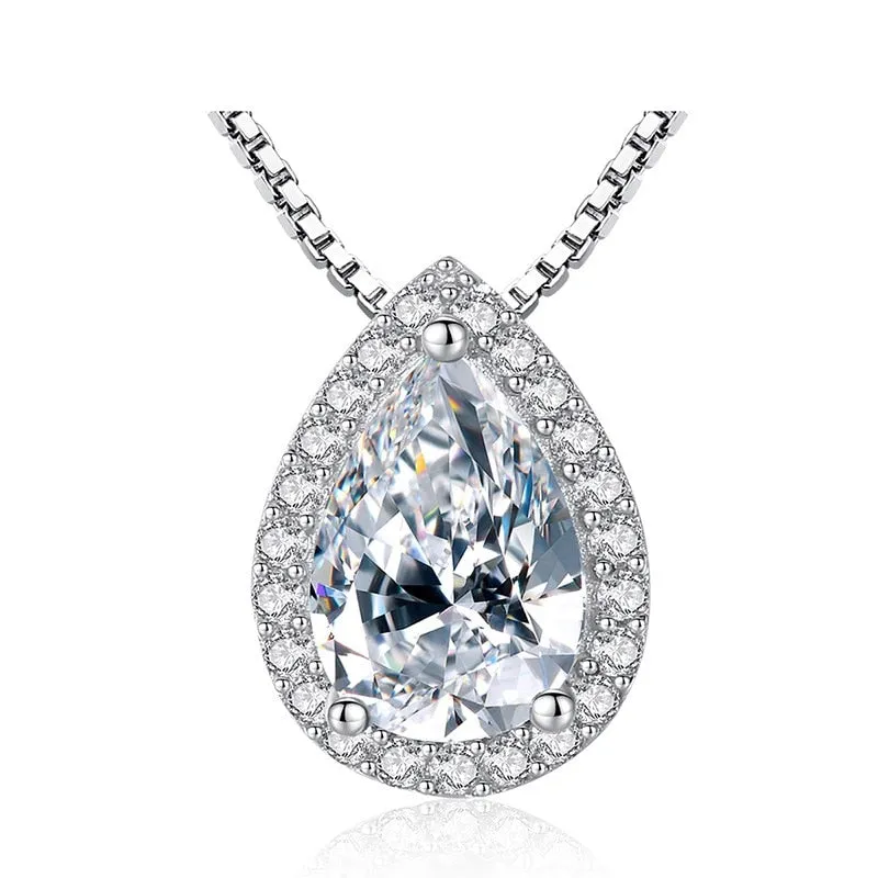 Water Drop Pendant Necklace For Women Wedding Jewelry