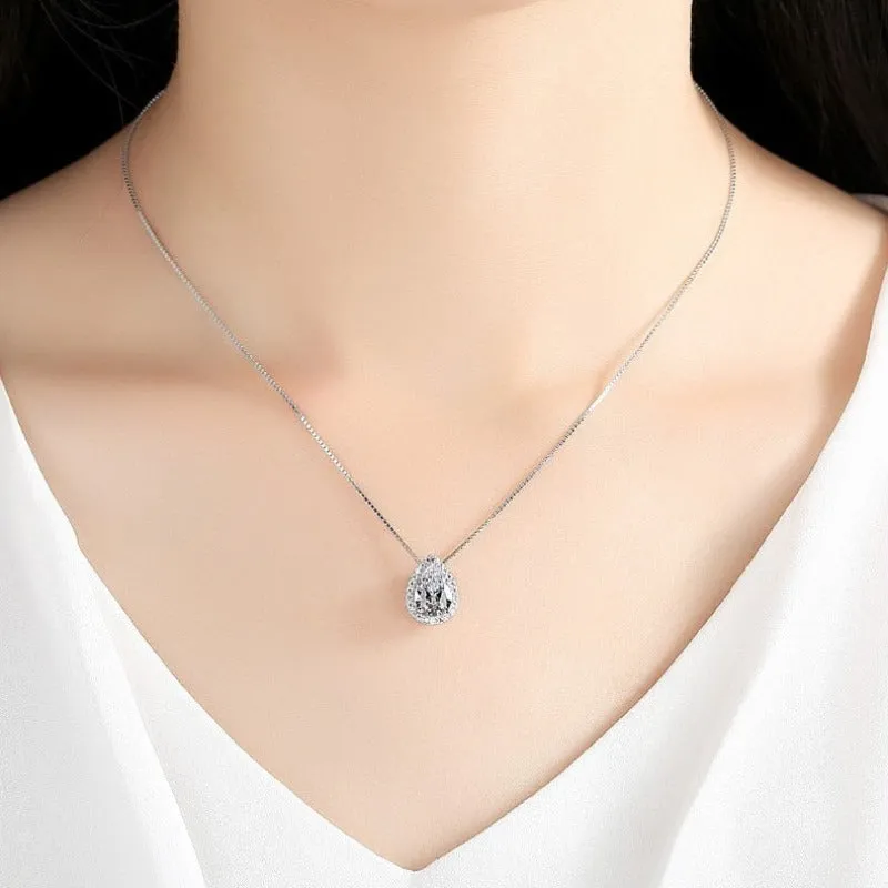 Water Drop Pendant Necklace For Women Wedding Jewelry