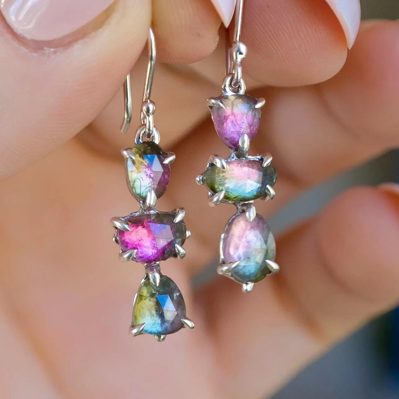 Watermelon Tourmaline Earrings