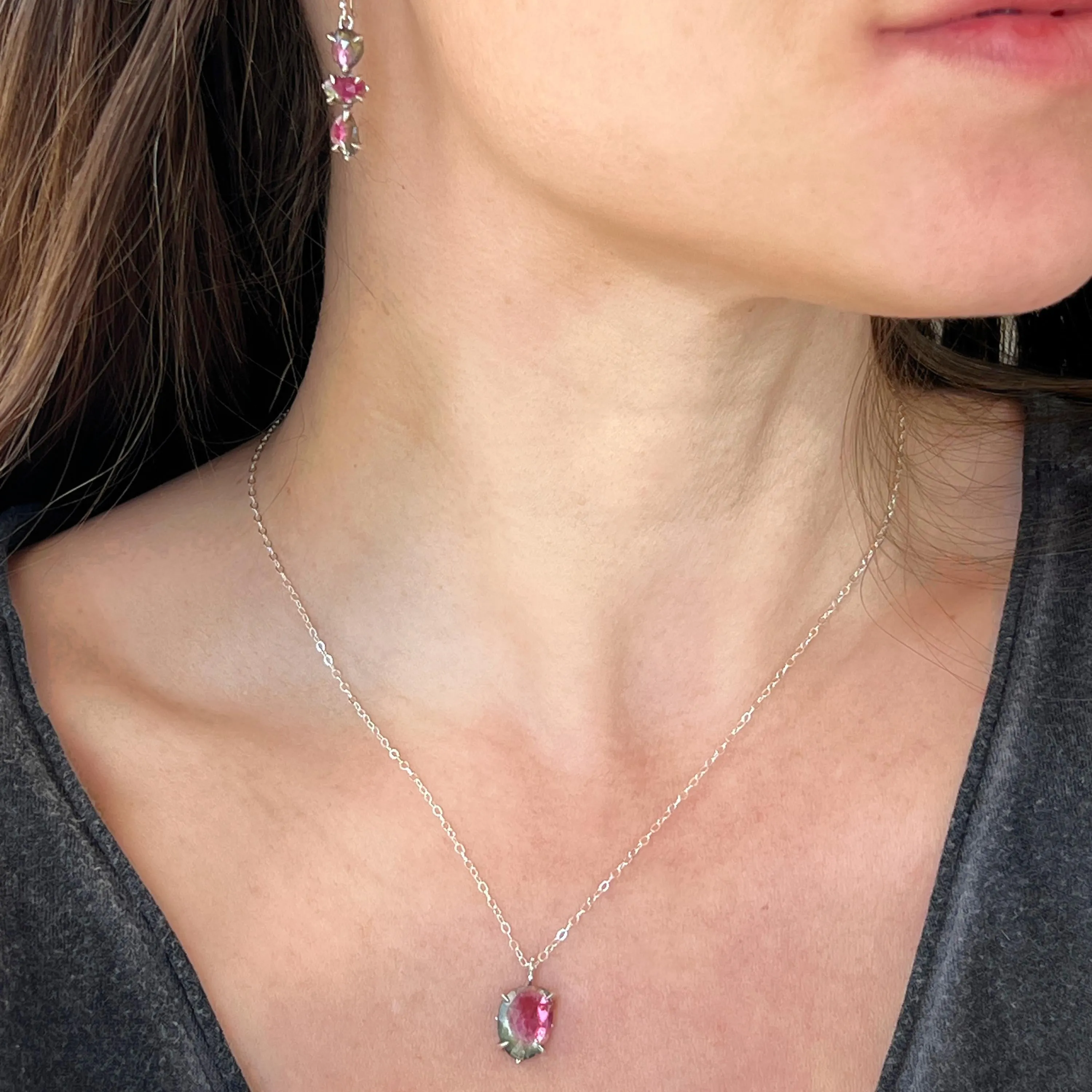 Watermelon Tourmaline Earrings