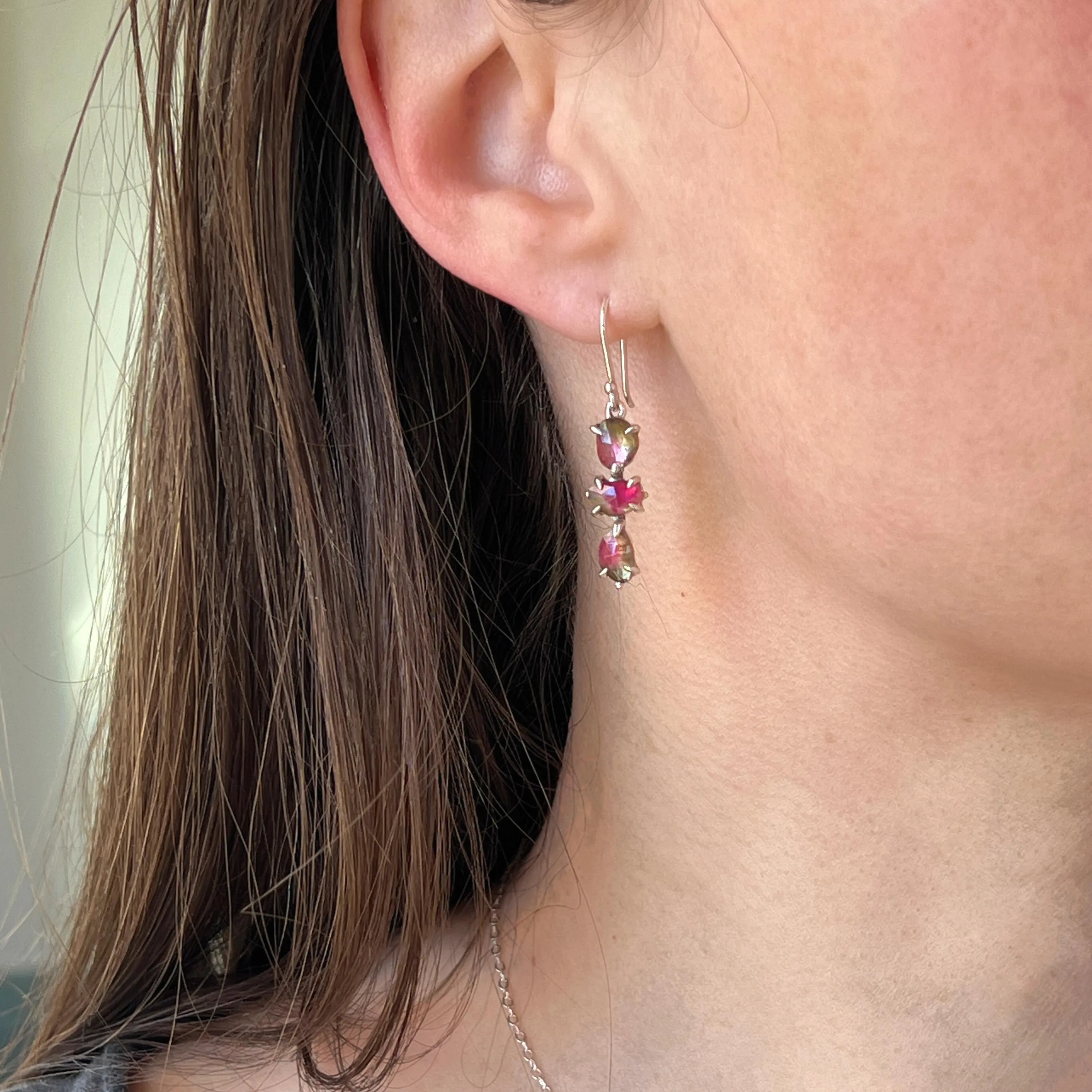Watermelon Tourmaline Earrings