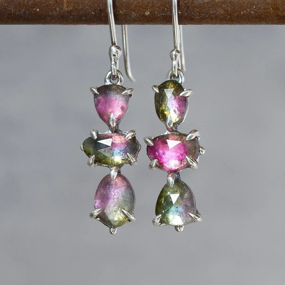 Watermelon Tourmaline Earrings