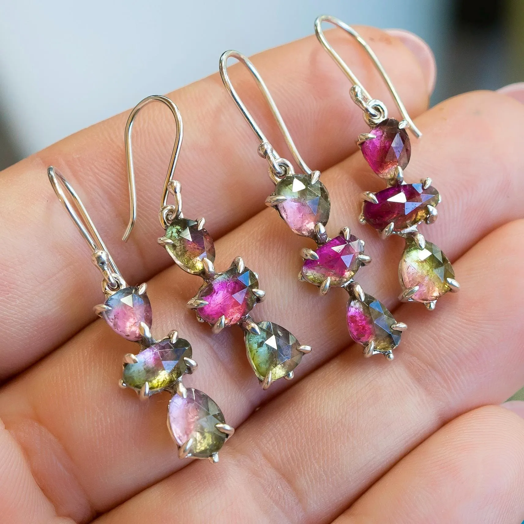 Watermelon Tourmaline Earrings