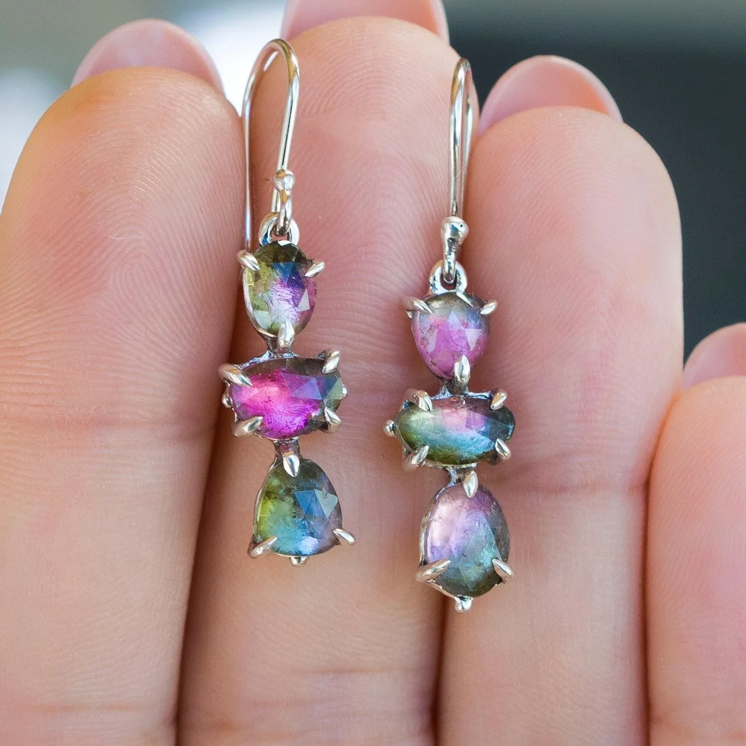 Watermelon Tourmaline Earrings