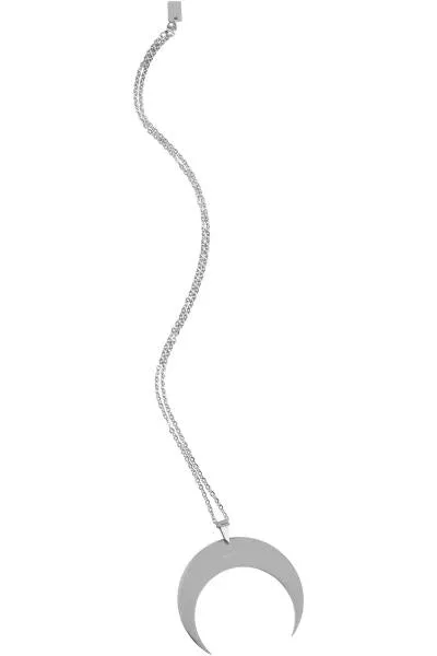 Waxing Crescent Necklace - Silver