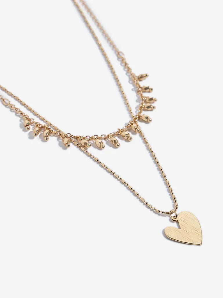 Westside Accessories Gold Heart Necklace - Pack of 2