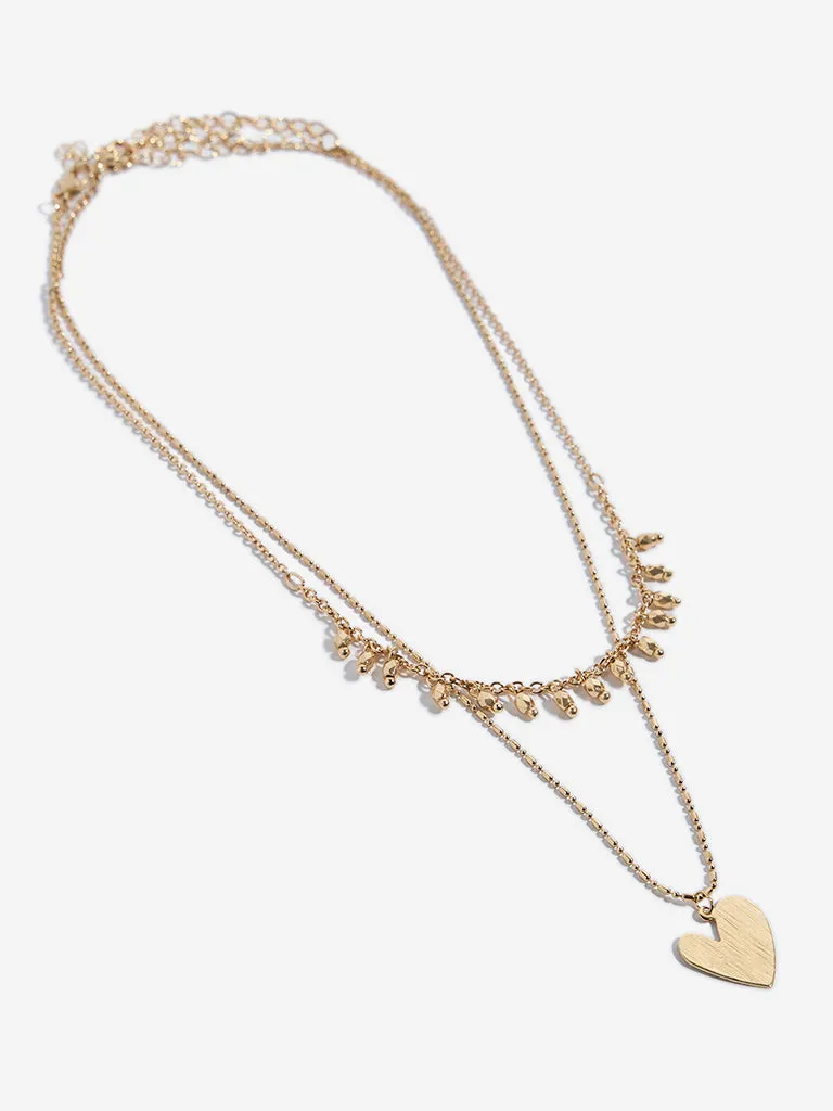 Westside Accessories Gold Heart Necklace - Pack of 2
