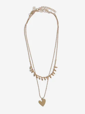 Westside Accessories Gold Heart Necklace - Pack of 2