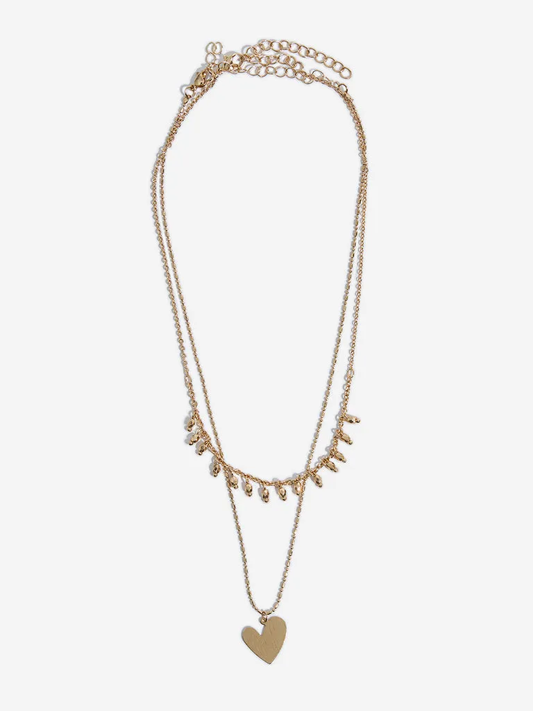 Westside Accessories Gold Heart Necklace - Pack of 2