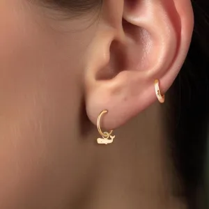 Whale Huggie Hoops
