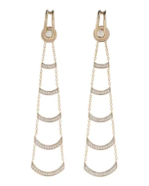 White Diamond Ladder Earrings in 18k White Gold