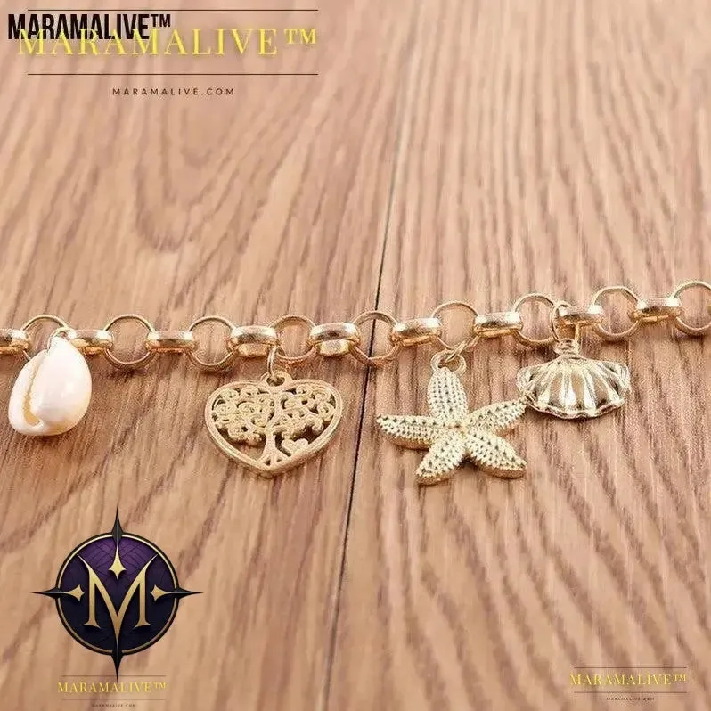 Women's Fashion Simple Shell Starfish Scallop Love Bracelet