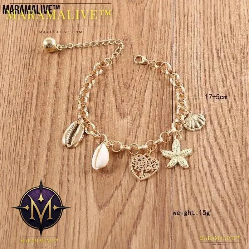 Women's Fashion Simple Shell Starfish Scallop Love Bracelet