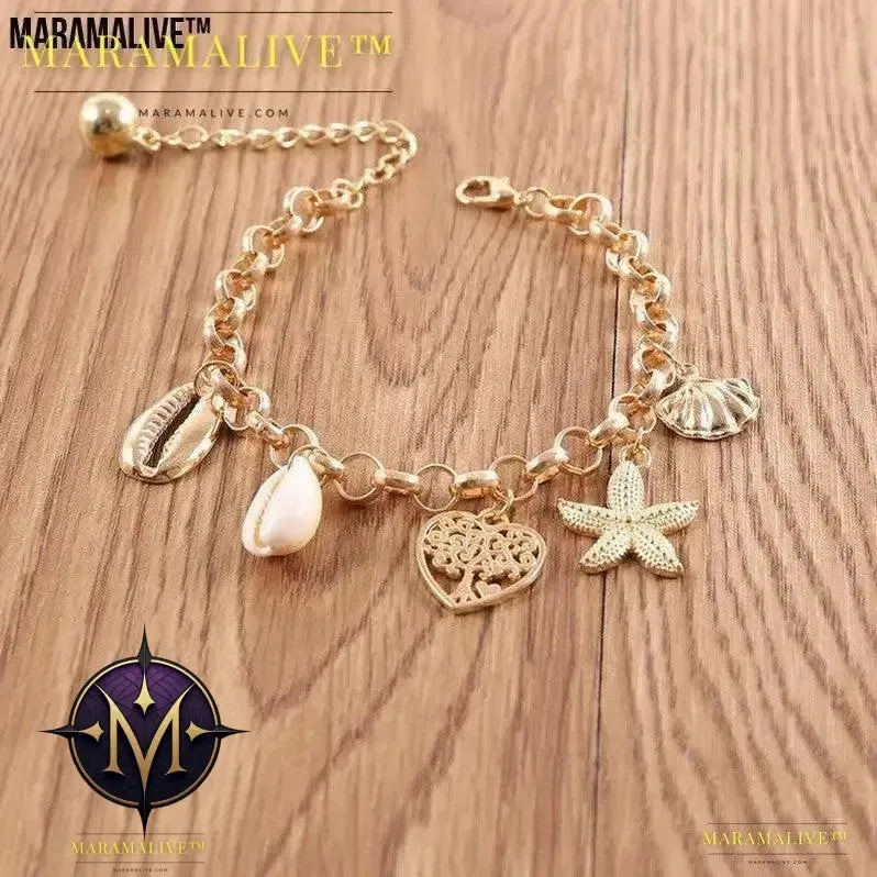 Women's Fashion Simple Shell Starfish Scallop Love Bracelet