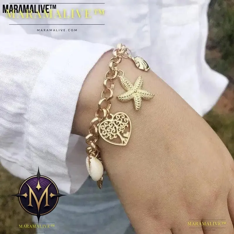 Women's Fashion Simple Shell Starfish Scallop Love Bracelet