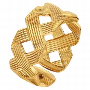 Woven Knot Lattice Ring – 18K Gold