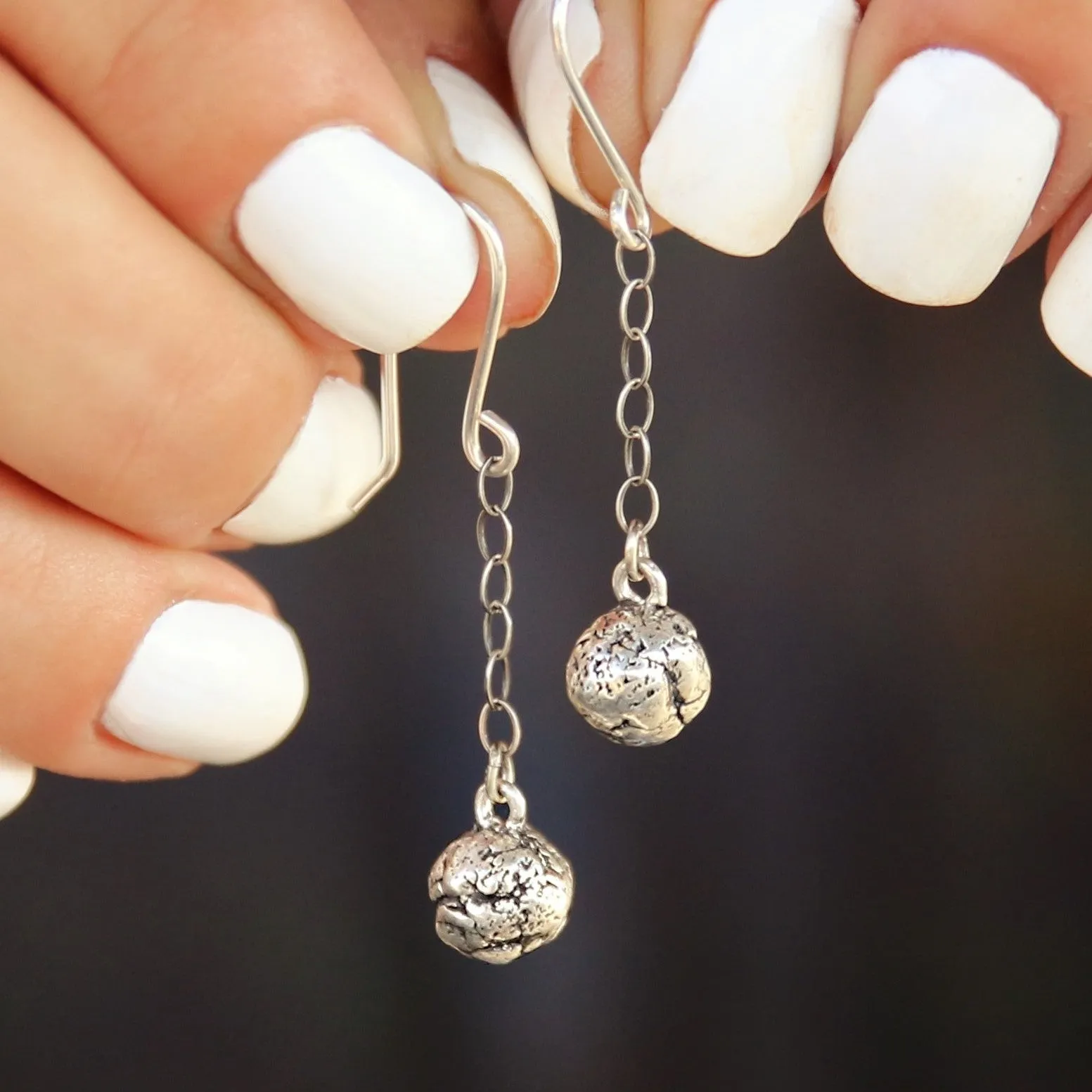Wrecking Ball Silver Earrings
