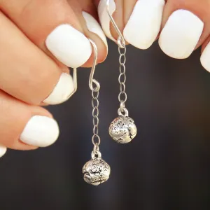 Wrecking Ball Silver Earrings