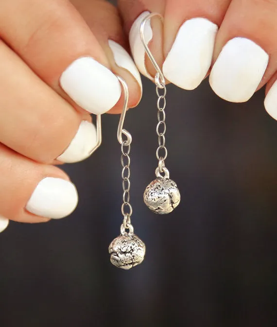 Wrecking Ball Silver Earrings