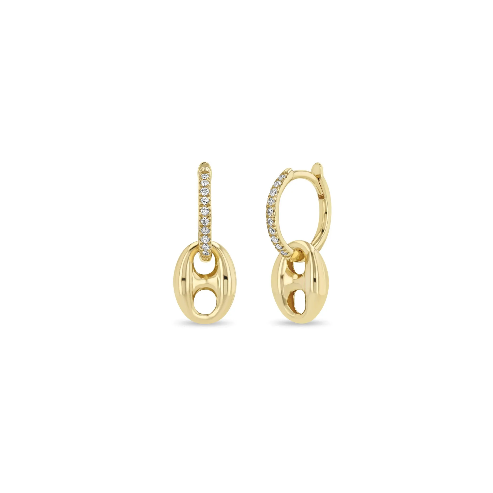 Zoë Chicco 14k Yellow Gold Pavé Diamond Huggie Earrings